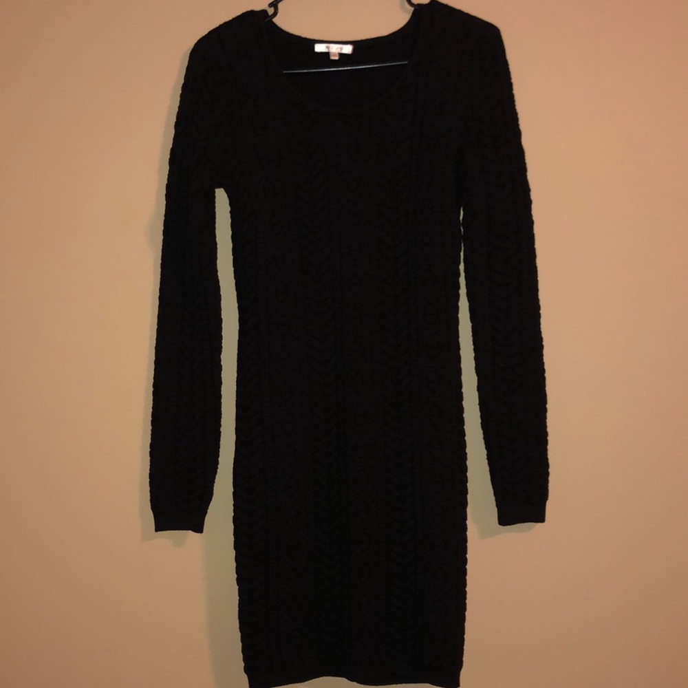 Black cable knit Sweater dress